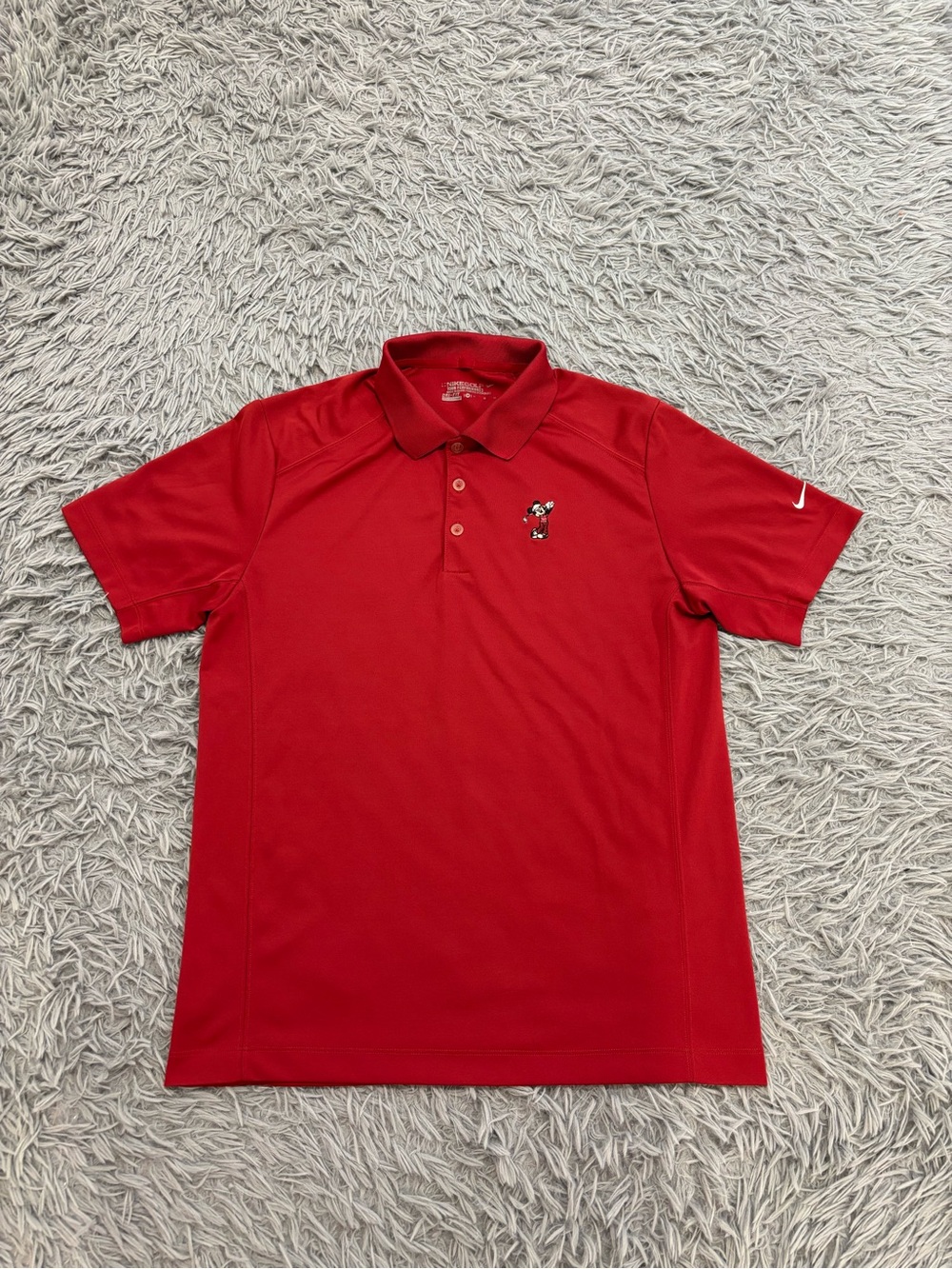 Nike Golf Tour Performance Dri-Fit Men Medium Disney Parks Mickey Polo Shirt Red